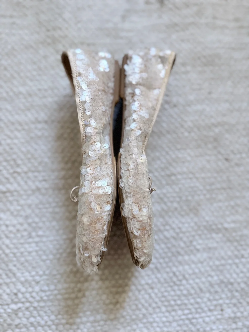 Zara Girls Sequin Ballet Flats in Champagne